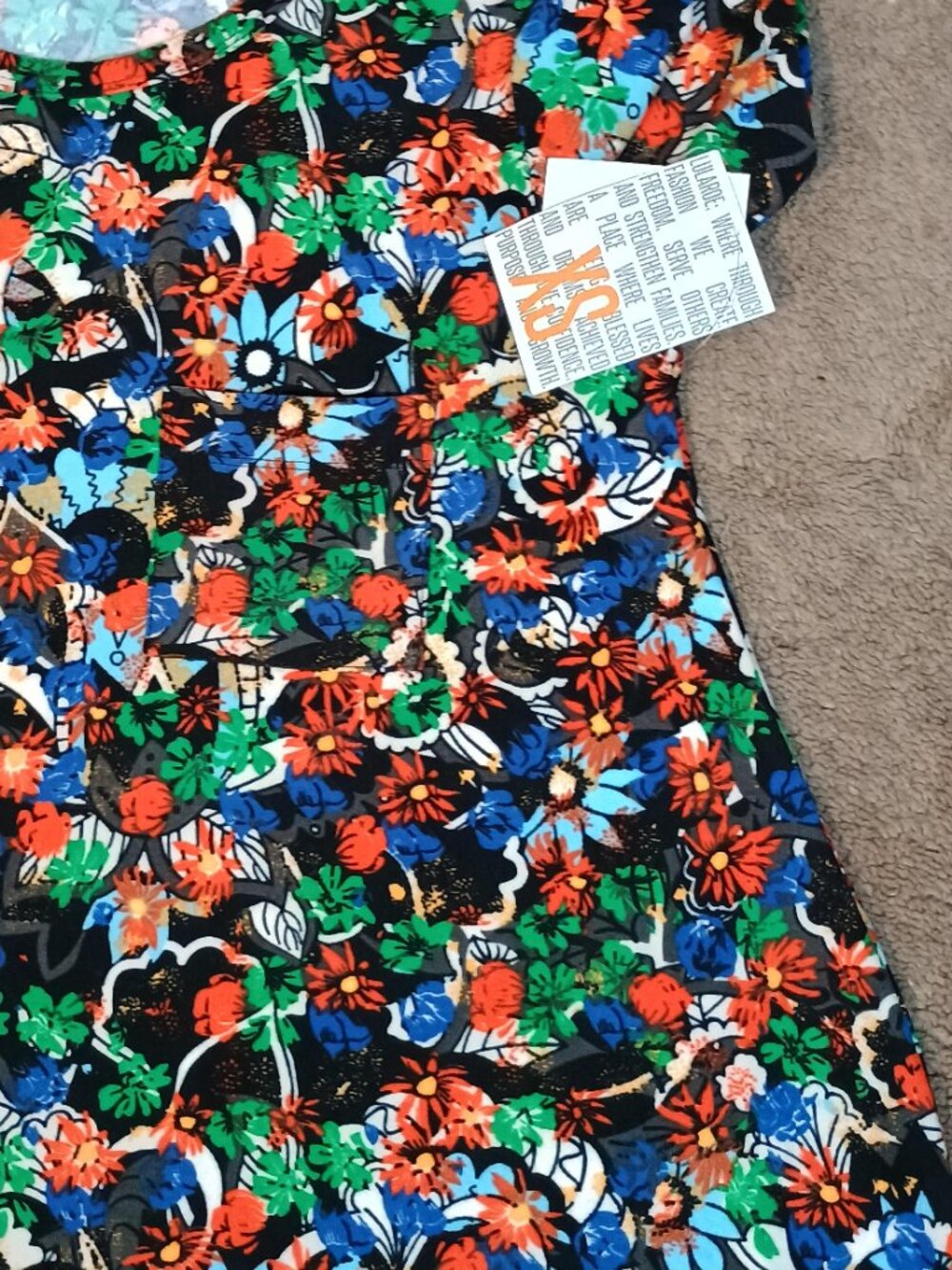 LuLaRoe/Carly Dress/Womens XS Floral Swing High Low Pocket NWT Comfy Travel Dres - Picture 8 of 11
